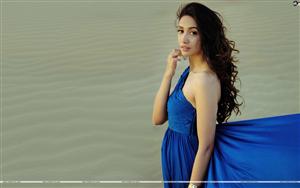 Indian actress Shreya Chaudhary in a beautiful blue gown